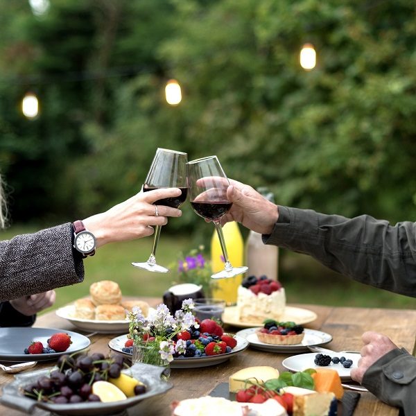 Couple Cheers Love Wine Concept